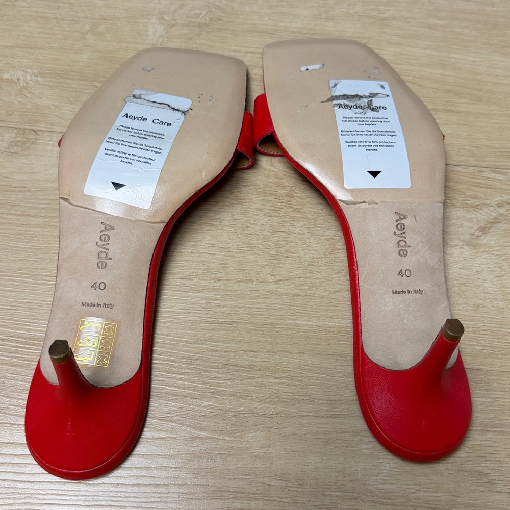 Aeyde Ilvy Leather Mules red - Picture 9 of 9
